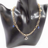 Dubbele Layer Collier Dames - Gelaagde Ketting Turkse Ooghangers - Vergulde RVS