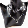Dubbele Layer Collier Dames - Gelaagde Ketting Turkse Ooghangers - zilverkleurige RVS