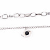 Dubbele Layer Collier Dames - Gelaagde Ketting Turkse Ooghangers - zilverkleurige RVS