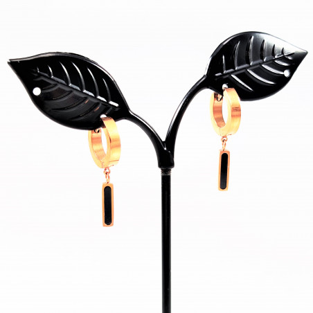 Oorringen Dames - Titanium RVS Roségoudkleurig Oorbellen met Rechte Hanger