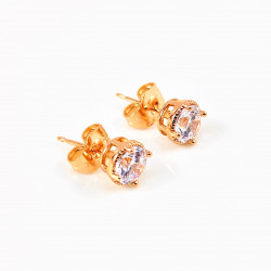 XUPING Oorbellen Dames - Roségoudkleurig Plated Stekers - Zirkonia-Steen 5mm Oorknoppen