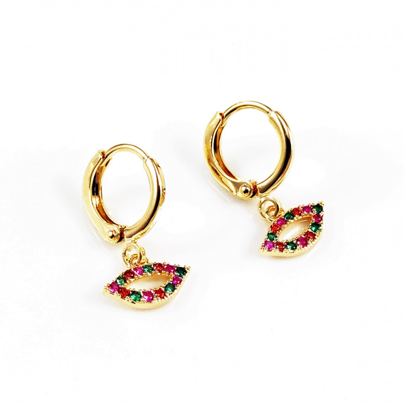 Dottilove Ø12mm Sweet Kiss Oorbellen Dames - Oorringen - Gold Plated Dottilove Ø12mm Sweet Kiss Oorbellen Dames - Oorringen - Gold Plated
