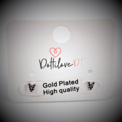 Dottilove V-Oorbellen Dames - Plated - Oorknopjes Cz Multicolor