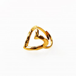 Dottilove Ring Dames - 14K Geelgoud Verguld Stalen - Verstelbare Ring Design-Hart