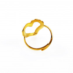 Dottilove Ring Dames - 14K Geelgoud Verguld Stalen - Verstelbare Ring Design-Hart
