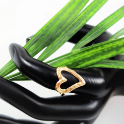 Dottilove Ring Dames - 14K Geelgoud Verguld Stalen - Verstelbare Ring Design-Hart