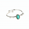 Dottilove Ring Dames - RVS Wit Gold Plated - Verstelbare Ring Design-Natuursteen