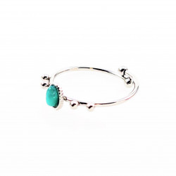 Dottilove Ring Dames - RVS Wit Gold Plated - Verstelbare Ring Design-Natuursteen