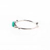 Dottilove Ring Dames - RVS Wit Gold Plated - Verstelbare Ring Design-Natuursteen