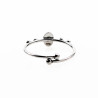 Dottilove Ring Dames - RVS Wit Gold Plated - Verstelbare Ring Design-Natuursteen