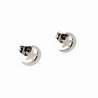 Set 3-Paar Oorbellen Dames - 316L RVS Zilverkleur - Moon and Star Designs Oorknopjes