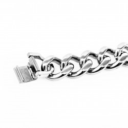Armband Heren - Gepolijst RVS - Gourmet Schakels Armband - Griekse-Plaat