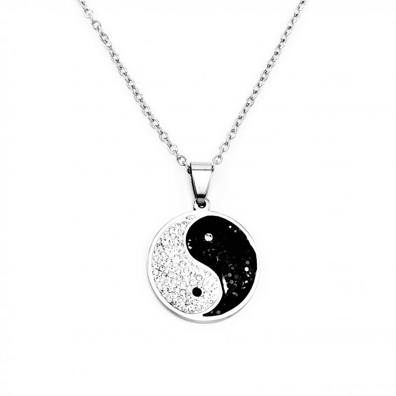 Yin-Yang Ketting Dames - Heren - 316L RVS - Chinees Taiji Symbool Yin Yang Hanger met Ketting Yin-Yang Ketting Dames - Heren - 316L RVS - Chinees Taiji Symbool Yin Yang Hanger met Ketting