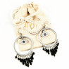 Dottilove Oorbellen Dames - RVS Plated - Bungelende Oorhangers - Oorringen met Turkse Oog