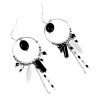 Dottilove Oorbellen Dames - RVS - Plated - Bungelende Oorbellen - Natuurlijke Zwarte Stenen