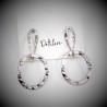 Dottilove Oorbellen Dames - RVS Wit Gold Plated - Hamerslag Oorbellen