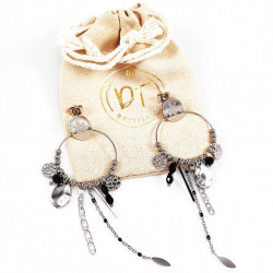 Dottilove Bungelende Oorbellen Dames - RVS Wit Gold Plated
