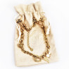 Dottilove Ketting Dames - Geel Gold Plated op RVS - Geforceerde Ketting Hart - Zoetwaterparels
