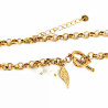 Dottilove Ketting Dames - Geel Gold Plated op RVS - Geforceerde Ketting Hart - Zoetwaterparels