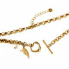 Dottilove Ketting Dames - Geel Gold Plated op RVS - Geforceerde Ketting Hart - Zoetwaterparels