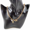 Dottilove Ketting Dames - Geel Gold Plated op RVS - Geforceerde Ketting Hart - Zoetwaterparels