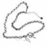 Dottilove Ketting Dames - Wit Gold Plated op RVS - Geforceerde Ketting Hart - Zoetwaterparels