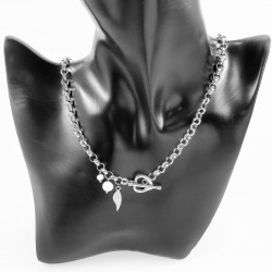 Dottilove Ketting Dames - Wit Gold Plated op RVS - Geforceerde Ketting Hart - Zoetwaterparels
