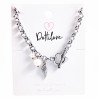 Dottilove Ketting Dames - Wit Gold Plated op RVS - Geforceerde Ketting Hart - Zoetwaterparels
