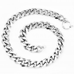 Dottilove 42cm Cubaanse Ketting Dames - Wit Gold Plated op RVS - Ketting Miami-Stijl