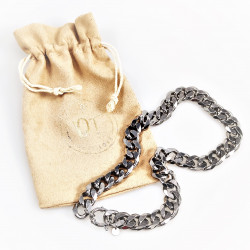 Dottilove 42cm Cubaanse Ketting Dames - Wit Gold Plated op RVS - Ketting Miami-Stijl