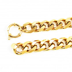 Dottilove 55cm Cubaanse Ketting Dames - Geel Gold Plated op RVS - Ketting Miami-Stijl