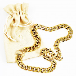Dottilove 55cm Cubaanse Ketting Dames - Geel Gold Plated op RVS - Ketting Miami-Stijl