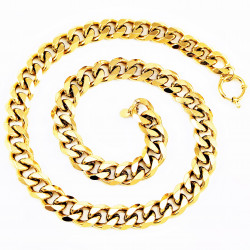 Dottilove 55cm Cubaanse Ketting Dames - Geel Gold Plated op RVS - Ketting Miami-Stijl