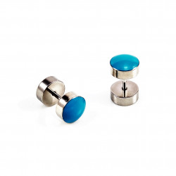 Fake Plugs Blauwe Oorbellen - Roestvrij Staal- Studs Oorbellen Dames - Heren