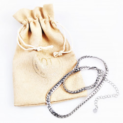Dottilove Gourmet Schakelketting - Wit Gold Plated op RVS - Ketting Dames