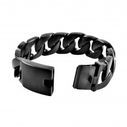 Gourmet Schakels Armband - Zwart PVD-Roestvrij staal - Armband Heren