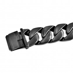 Gourmet Schakels Armband - Zwart PVD-Roestvrij staal - Armband Heren