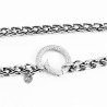 Dottilove Vossenstaart Ketting Dames - Wit Gold Plated op RVS - Ketting Ronde Sluiting Zirkonia-Stein
