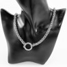 Dottilove Vossenstaart Ketting Dames - Wit Gold Plated op RVS - Ketting Ronde Sluiting Zirkonia-Stein