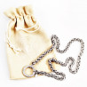 Dottilove Vossenstaart Ketting Dames - Wit Gold Plated op RVS - Ketting Ronde Sluiting Zirkonia-Stein