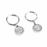 Ø18mm Strass Oorbellen Dames - zilverkleurige Roestvrij Staal - Oorringen met Ronde Hanger