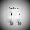 Ø18mm Strass Oorbellen Dames - zilverkleurige Roestvrij Staal - Oorringen met Ronde Hanger