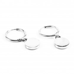 Ø18mm Strass Oorbellen Dames - zilverkleurige Roestvrij Staal - Oorringen met Ronde Hanger