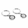 ∅18mm Strass Oorbellen Dames - Zilveren Roestvrij Staal - Oorringen met Ronde Hanger