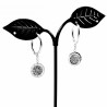 Ø18mm Strass Oorbellen Dames - zilverkleurige Roestvrij Staal - Oorringen met Ronde Hanger