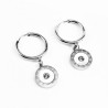 Ø18mm Romeinse Oorbellen Dames - zilverkleurige Roestvrij Staal - Oorringen met Hanger