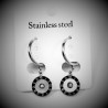 Ø18mm Romeinse Oorbellen Dames - zilverkleurige Roestvrij Staal - Oorringen met Hanger