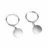 Ø18mm Romeinse Oorbellen Dames - zilverkleurige Roestvrij Staal - Oorringen met Hanger