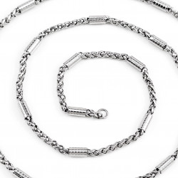 Vossenstaart Ketting Dames - Heren - zilverkleurige Roestvrij Stalen - Ketting met Rondeschakels