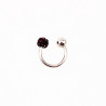 RVS Hoefijzer met Donkerpaars Strass Bolletje - Piercing Neus - Septum - Tragus - Helix